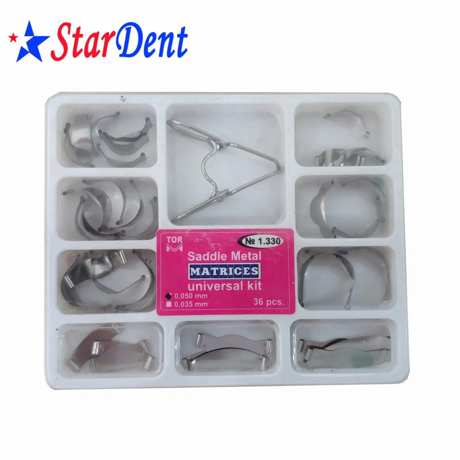 Dental Stainless Steel Bands Saddle Metal Matrices Universal Kit No. 1.330