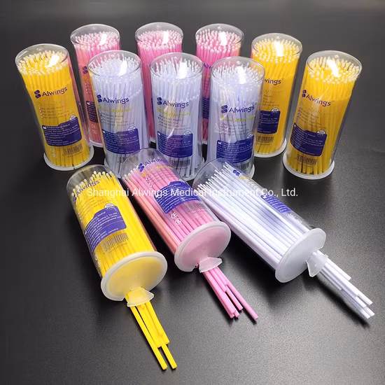 Regular/Fine/Super Fine/Thin and Longer Dental Disposable Micro Applicators with Round Barrel Packing